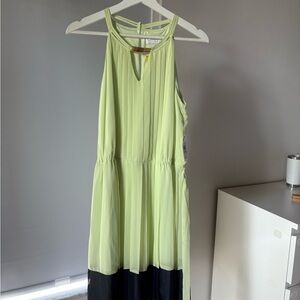 Jessica Simpson Light Lime Halter Maxi Dress with Black Hem